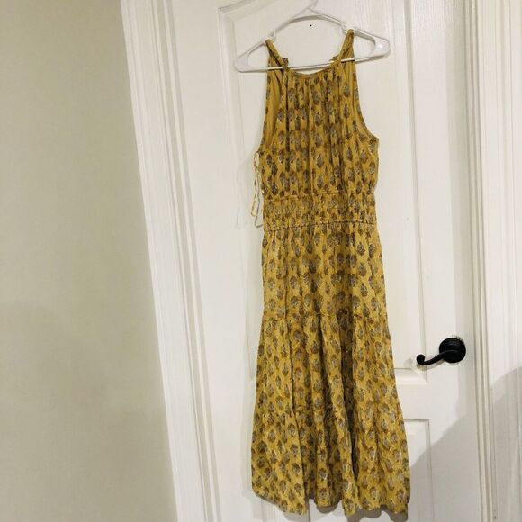 DRA Los Angeles Women's Dress‎ Sleeveless Stretch Waist Floral Yellow Size XS - Picture 8 of 11